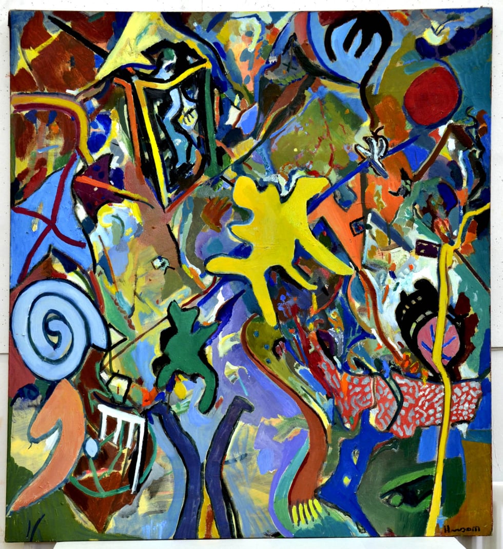 Hopscotch,  painting by Crispin Heesom